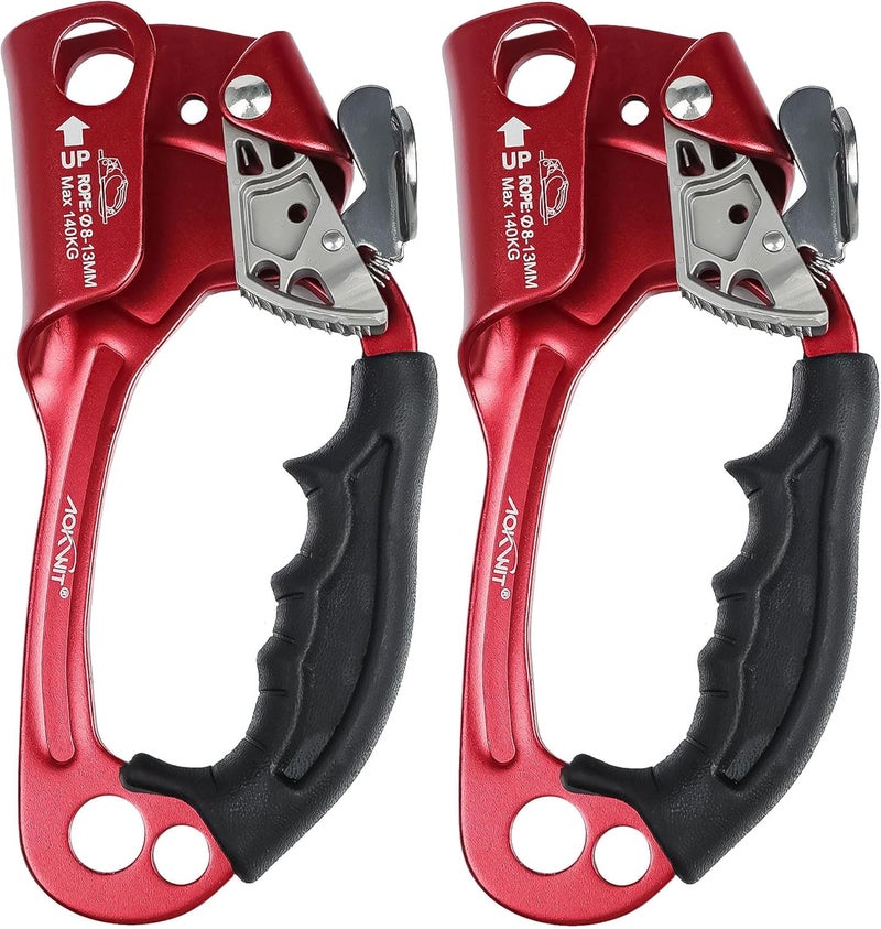 AOKWIT UIAA & CE Certified Rope Ascender Aluminum Alloy Rock Climbing Gear Strong Rigging Rappelling Equipment for Rock Tree Climbing Arborist Rescue Mountaineering Caving - Image 1